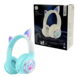 هدست بی سیم فانتزی طرح گربه مدل Wireless AKZ 62 آبی
