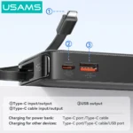 پاوربانک یوسمز مدل Usams CD224 10000mAh 20W مشکی