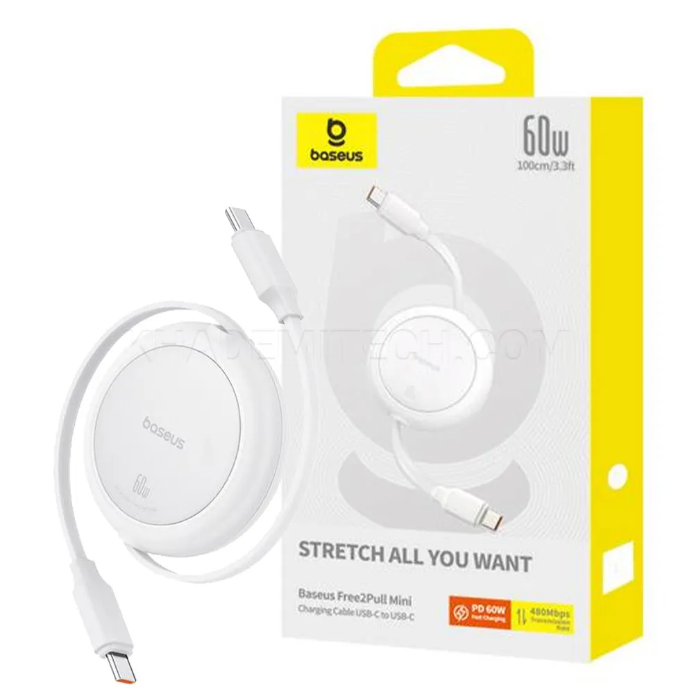 0ae554dedfab02bed8862a73aa5cde1bd12750571c7271f1993216387a1c12c9.webp کابل تبدیل USB-C به USB-C بیسوس مدل BASEUS P10364500211-01 60W سفید