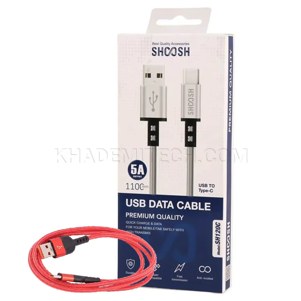0ba4b9ab84d1ce114b54902bfbb9e788495eee4c6a4b3f07919679c01c36da9f.webp کابل TYPE-C شوش مدل SHOOSH SH120C قرمز