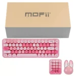 کیبورد و ماوس و نام پد بی سیم مافی مدل MOFII I MAX فانتزی صورتی