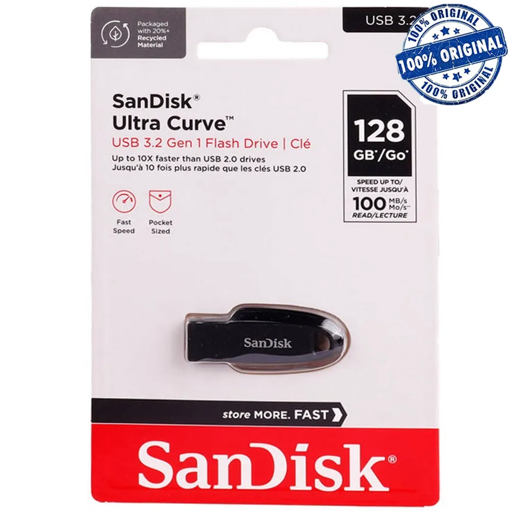0cdbc62baadafd4b968ffef24734269dfdd919ace24afa74a7ba66130b9491ae.webp فلش سندیسک مدل SanDisk Ultra CURVE USB 3.2 128G گارانتی سورین
