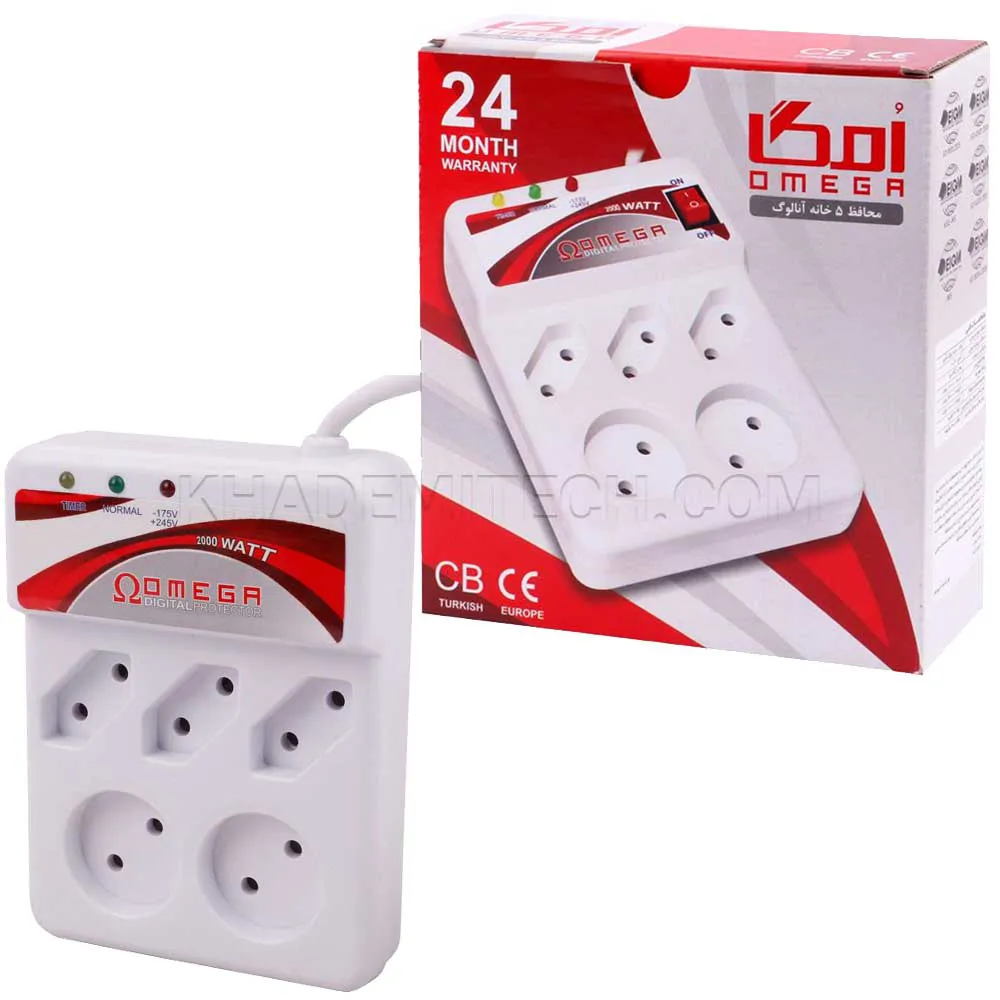 0ef4b11a5c6f964f2534823bca518d9da5a83ff0a6731585cba79caefdc58439.webp محافظ برق پنج خانه امگا مدل OMEGA بدون کلید سیم کوتاه