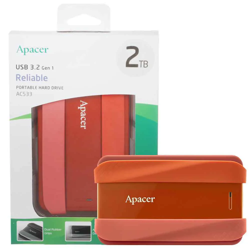 1670163558f98c734cfbba99757406dadf3938c14f4a4efaa047d566a61e0590.webp هارد اکسترنال اپیسر مدل Apacer AC533 2TB قرمز