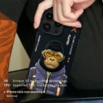 قاب اپل مدل Nimmy Cool Cute Gorilla IPHONE 15 ProMax مشکی
