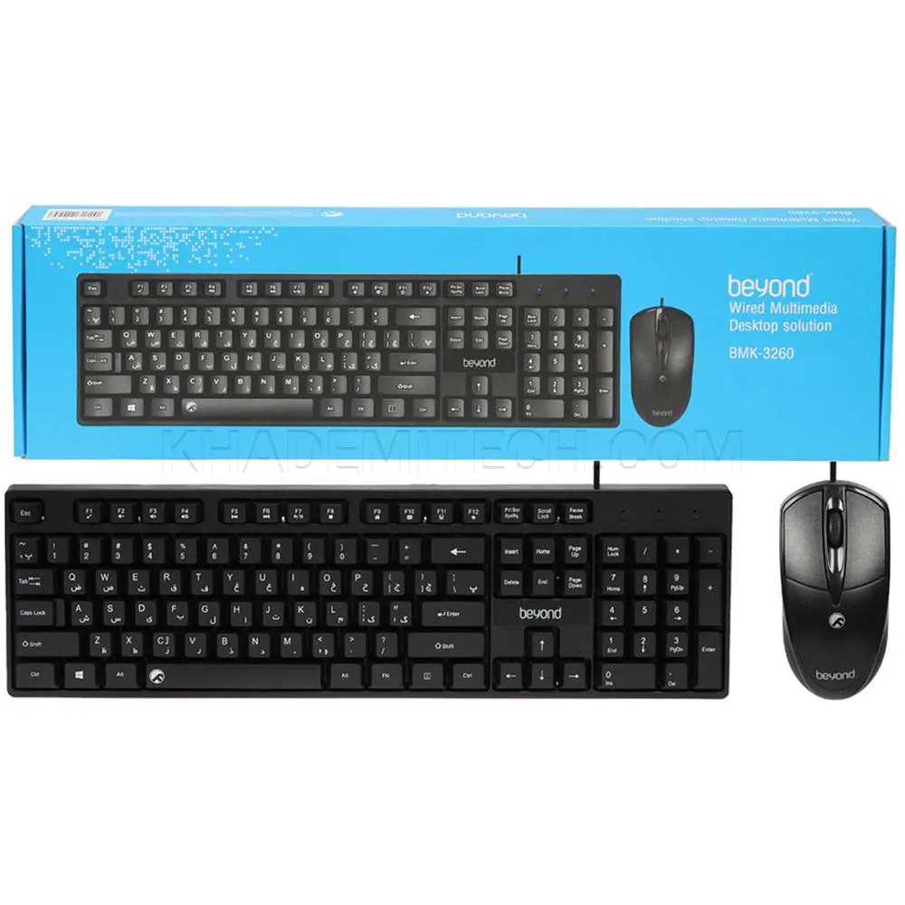 1be46e9483577df7efaeaf2ac6e99b3569bf02629f9e2b130ec4c977593ee76d.webp کیبورد و ماوس سیم دار بیاند مدل BEYOND BMK-3260 مشکی