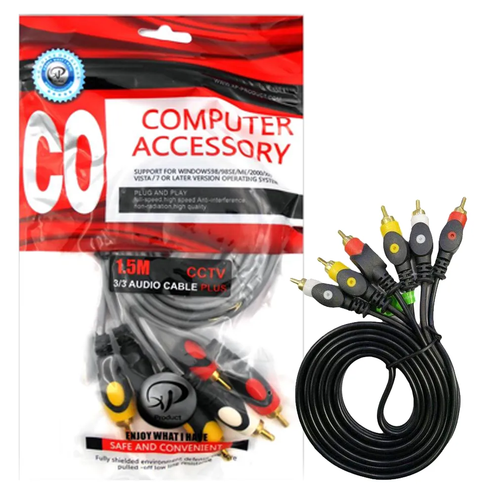 1e00c55fa7b4507b2e744025dca5fedbbf84a50bf780bd31d71395b4c7009fcd.webp کابل AV ویدئو 3ـ3 درجه یک XP 1.5M