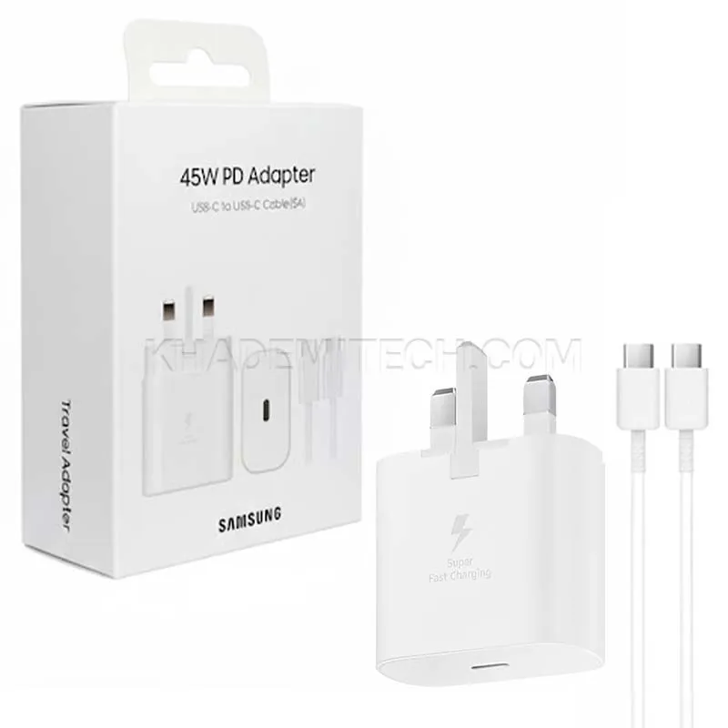 1f18fd98984b9c5d9287c55009c4d44270a2e33898d55fd4316017a090a67409.webp شارژر کامل سامسونگ مدل SAMSUNG EP-TA845 45W PD سفید