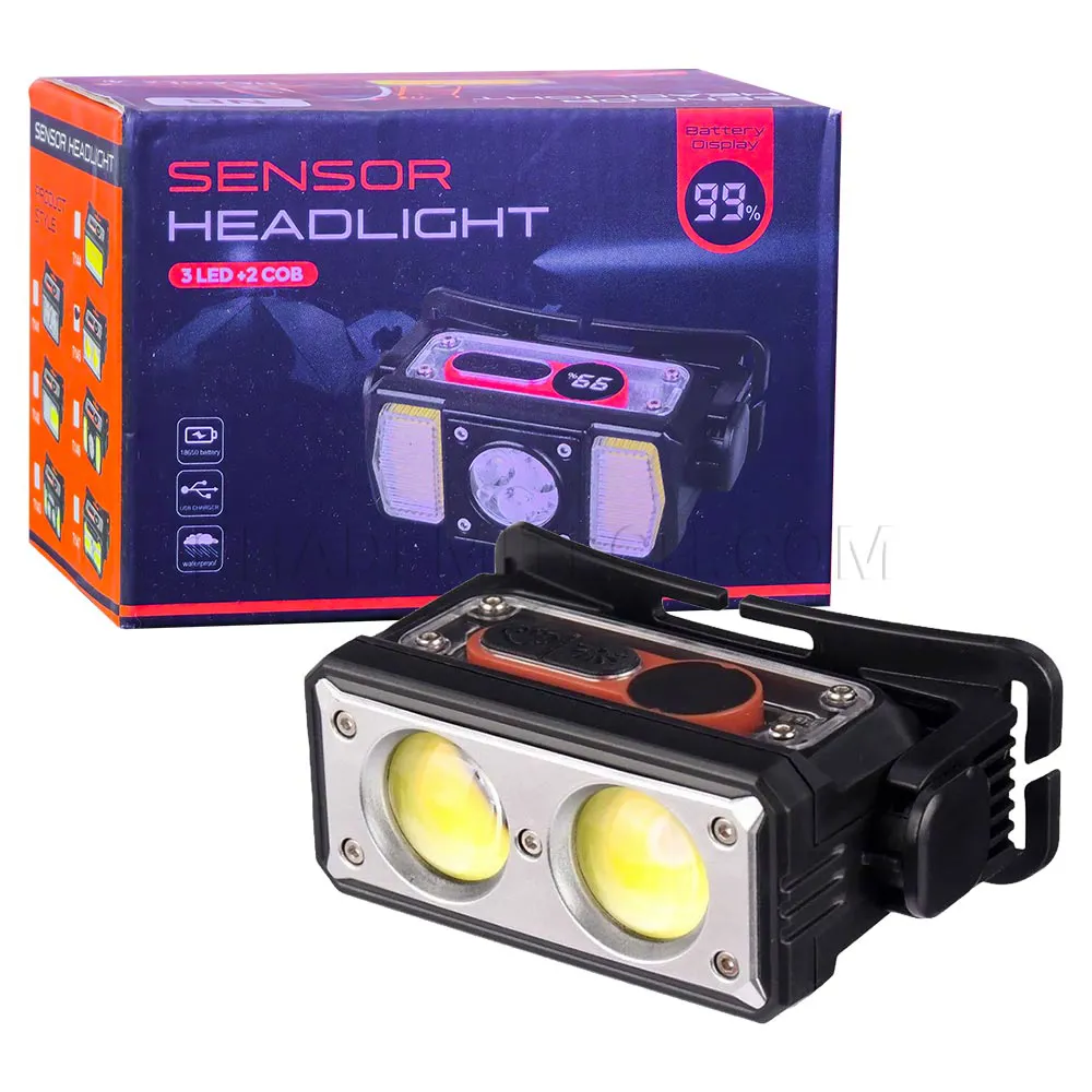 1fefcb772aeb0f309a91c83748a7d945378b47479462d072b1b0f2282da731b9.webp هدلایت شارژی مدل SENSOR HEADLIGHT T145