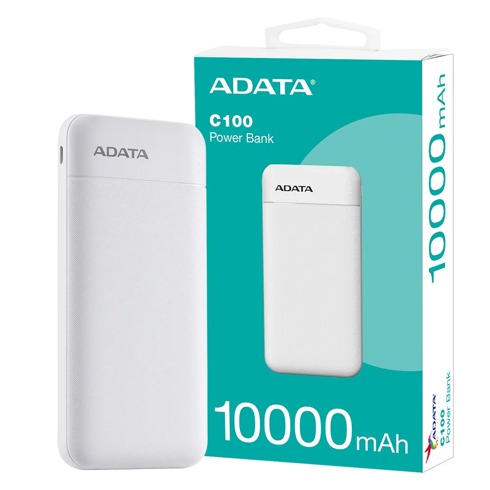 2000ee04765635a9e013f80b56ec171bca0430b0a35afdcf181c0c46ab687c2a.webp پاوربانک ای دیتا مدل ADATA C100 10K سفید گارانتی آونگ