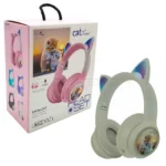 هدست بی سیم عروسکی طرح گربه مدل AKZ 02E CAT کرمی