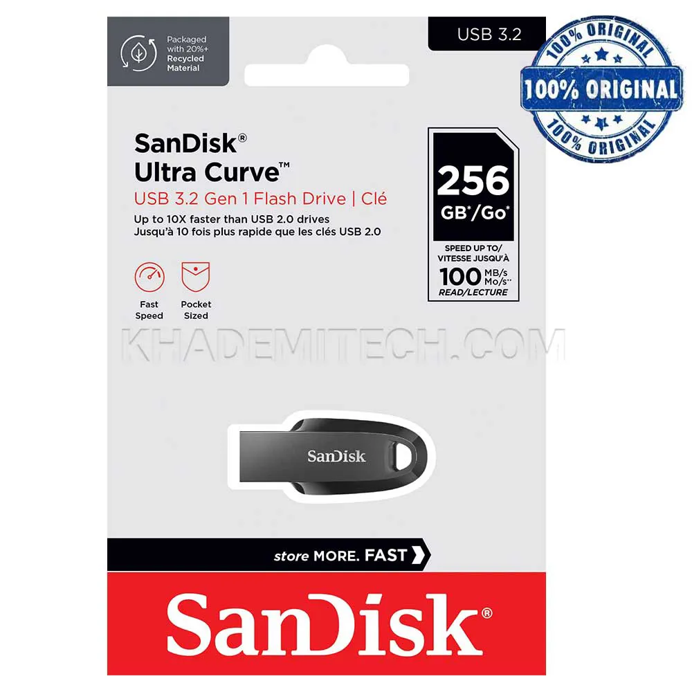 20451c45678460834cc7d565f222535ae0deb0134ed992d1f4cd59b84da538f1.webp فلش سندیسک مدل SanDisk CURVE USB3.2 256G گارانتی سورین