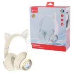 هدست بی سیم پرووان مدل PROONE PHB3585 فانتزی گربه ای بژ