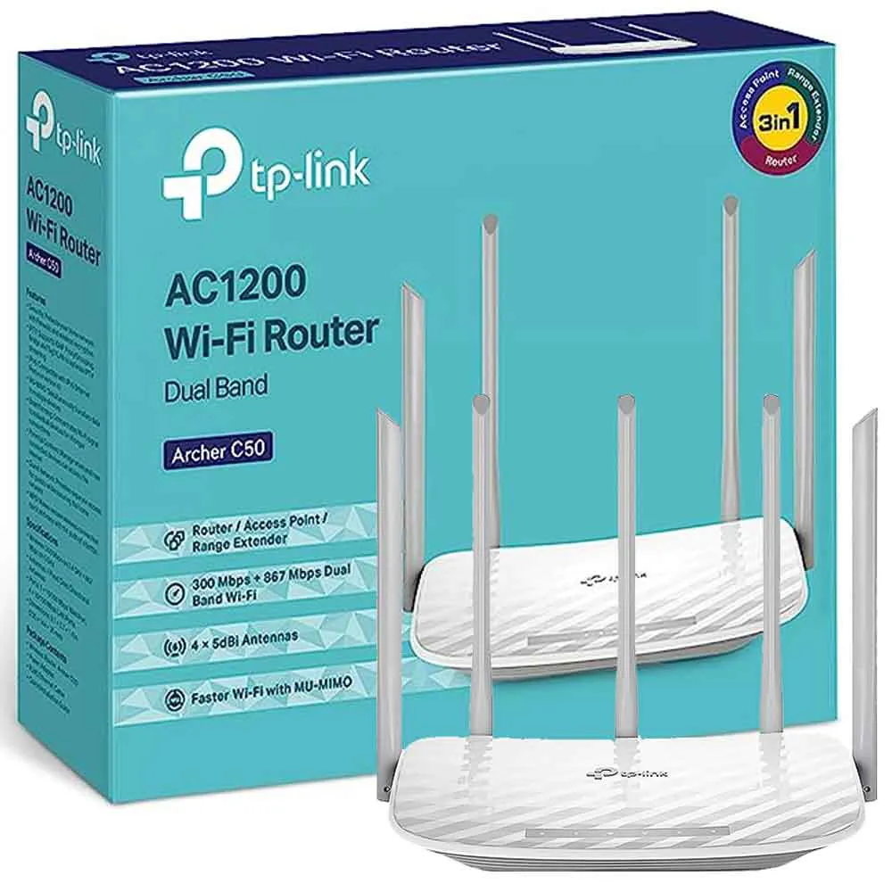 2837b7301bc363e41eb435987f1fc703e620b400c89439b073387a7c04955214.webp روتر تی پی لینک مدل TP-LINK AC1200 C50 گارانتی پانا