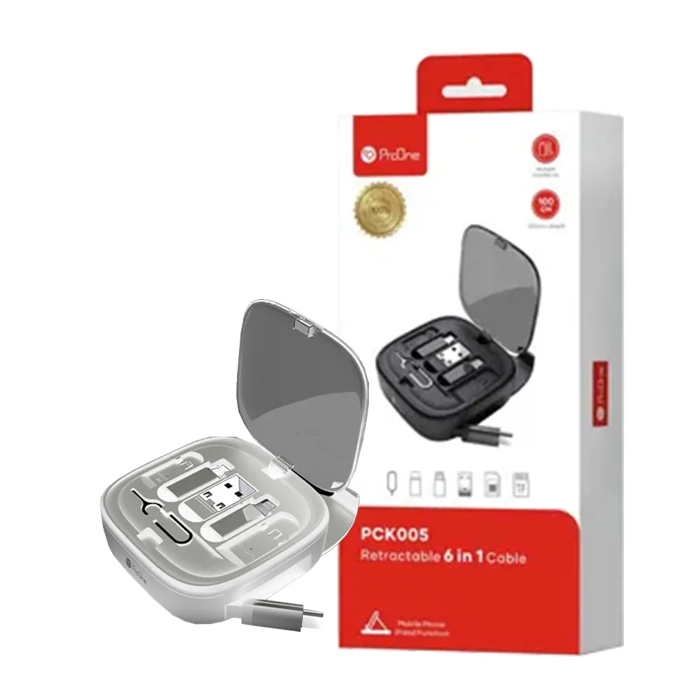 2837e181c9535834a0f2d6999ea3f032a51504e9284cbe4cea5524c6b5890ca4.webp کابل و ابزار موبایلی پرووان مدل PROONE PCK005 سفید