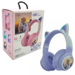 هدست بی سیم عروسکی طرح گربه مدل AKZ 02E CAT بنفش