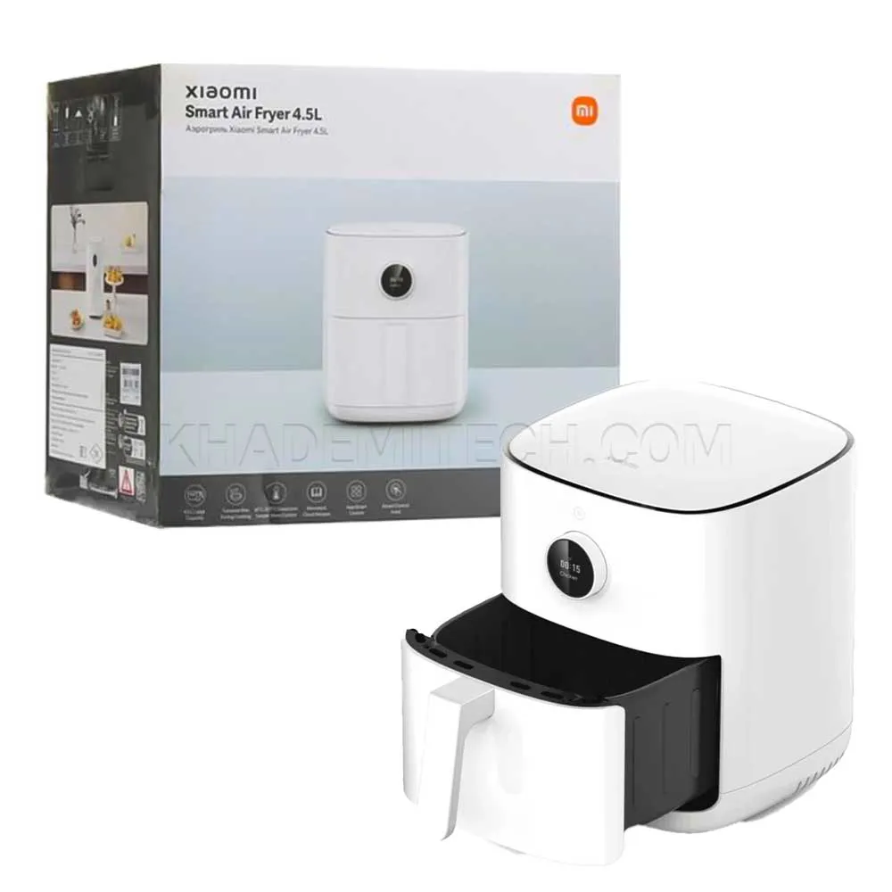 2ec09160ebbf3f8f4e19138eafa5a6aebe51fb14adcf525362709143f1c3f124.webp هواپز شیائومی مدل Xiaomi Smart Air Fryer 4.5L MAF14 سفید