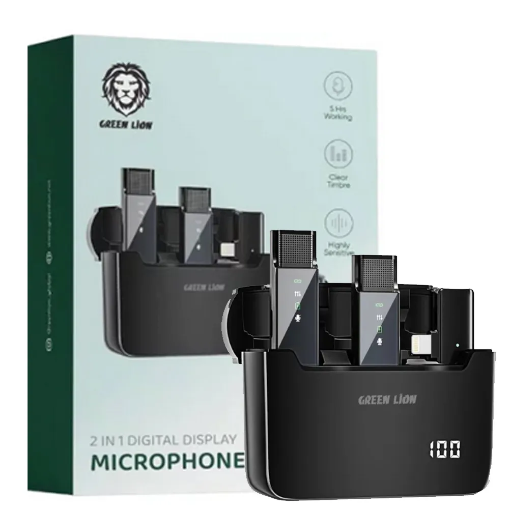 30c0bdffd9fd71dfd2bce0b3922a0f14c7cf00b3a6be403d4c78fd5b09aa8b47.webp میکروفن گرین لاین مدل GREENLION LED 2IN1 TP1 GN2IN1DDMTCBK