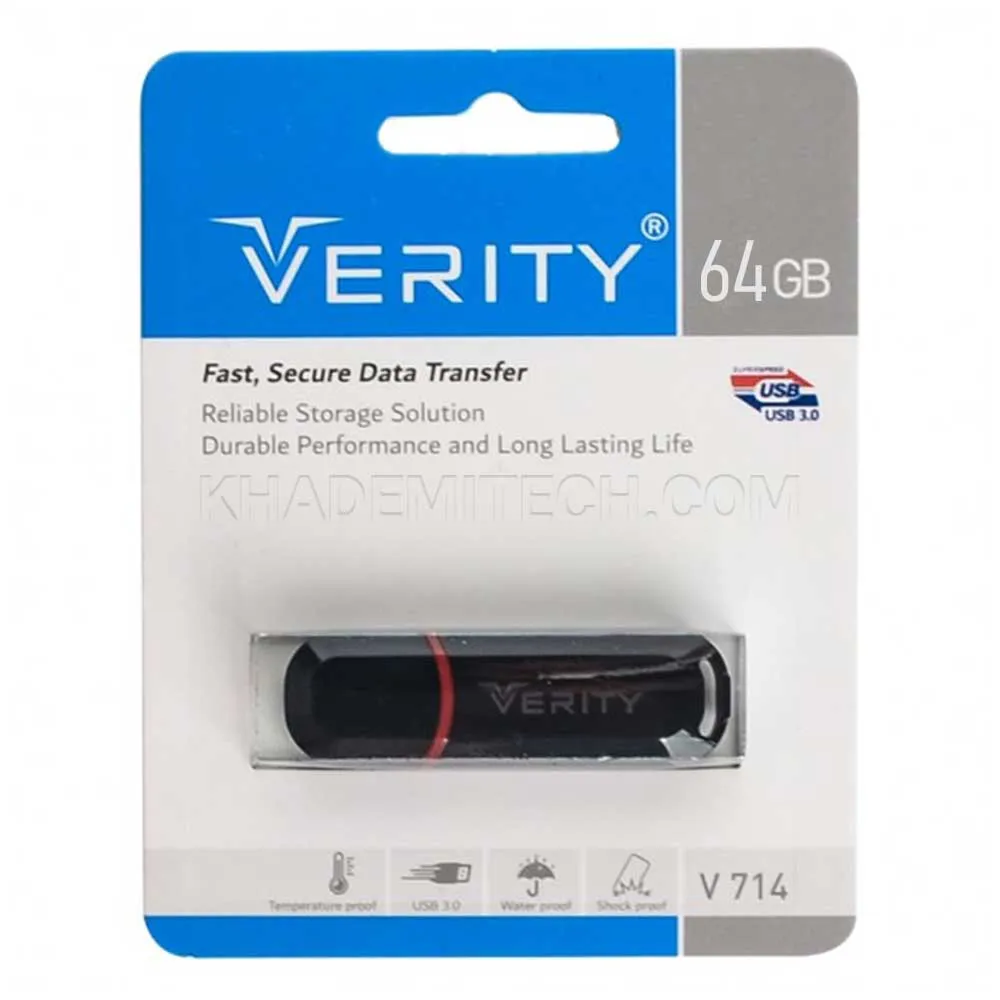 30e7dc640ac1723aae30edb029ce16ba2c4633c9dad859659e305f93e53c3978.webp فلش وریتی مدل VERITY 714 64G USB 3.0