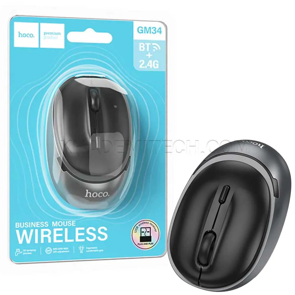 343aa7bf673161bd1b014e237ef4f4213ae660c2014cacfee78e1c7f9199e4a7.webp ماوس بی سیم هوکو مدل HOCO GM34 طوسی مشکی