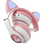 هدست بی سیم فانتزی طرح گربه مدل CAT EAR STN-28T صورتی