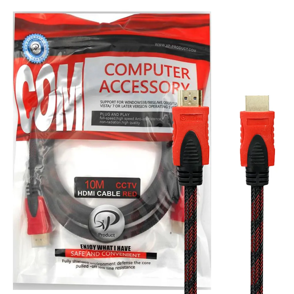 359b28972c8d95003f88c9be68d6fe0c43c900df43368d42833fa1d1367f2a04.webp کابل RED 10M HDMI زرهی XP