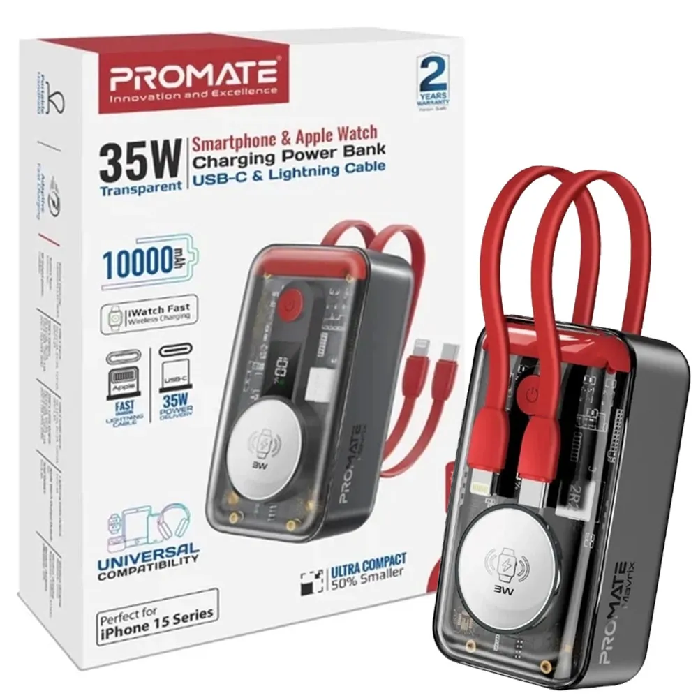 3a3894c8e242732ff2193df8580a422e1077a8d894f94089b1ca96c66f628877.webp پاوربانک پرومیت مدل PROMATE MAVRIX 35W 10000mAh قرمز