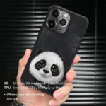 قاب اپل مدل Nimmy Big Eyes Panda 16 Pro max مشکی