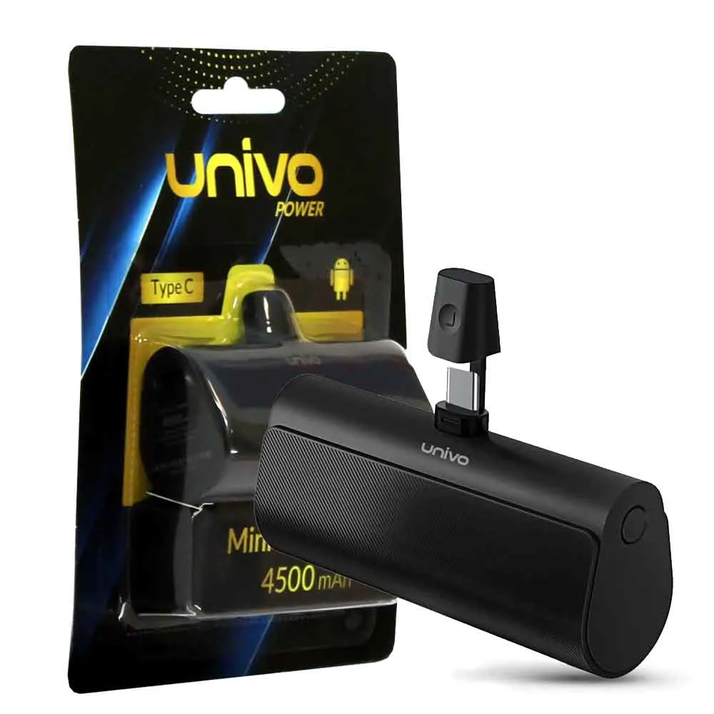 3bc52a90ce1176460dfa7de51d138affd570d01d4efa7b77e4802f3b636450b0.webp پاوربانک و شارژر همراه یونیوو مدل UNIVO UN5000 TYPE-C 4500mAh مشکی