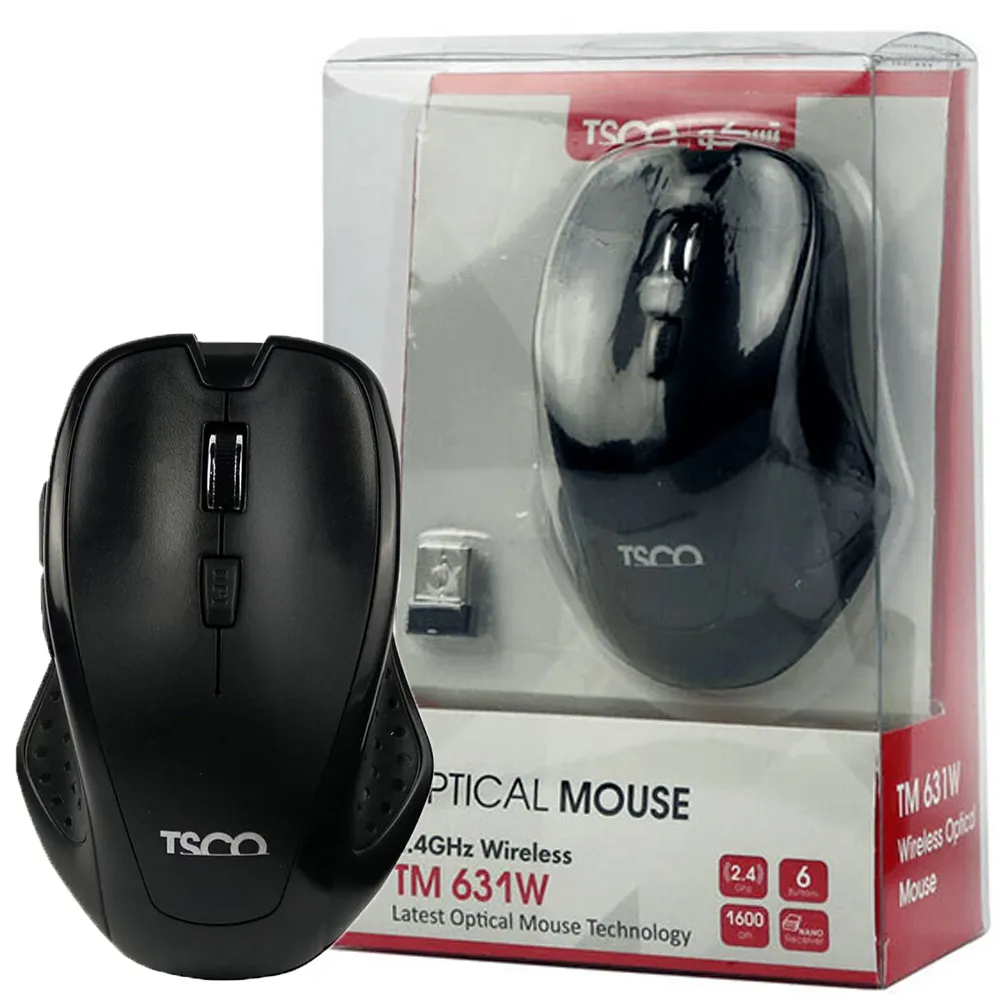 3cbd688f2960ceb972562f1ad53a1bff76732883653d4ae794bf488aa6a44645.webp ماوس بی سیم تسکو مدل TM631W مشکی TSCO