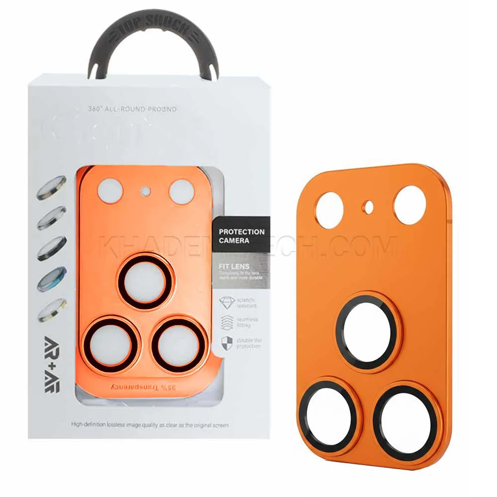 3ee62d475e33c538a7e4148fc4eb3f0224675b043f570123477585fecb4e9ab3-1.webp محافظ لنز فول آیفون مدل IPHONE 17 Pro نارنجی
