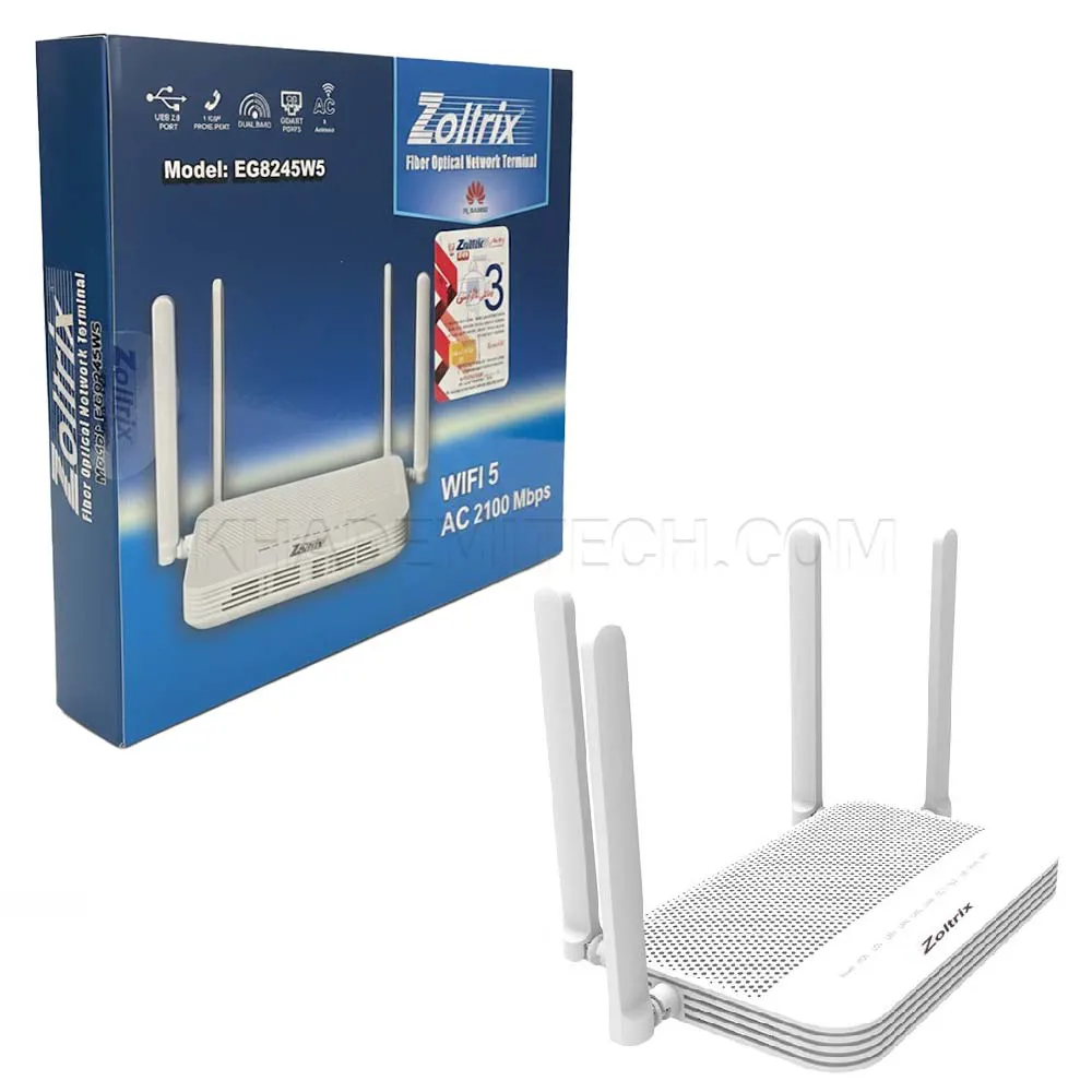 40818d6b014416fb355388731aeb14d7e6abfd3c64a51c1eda60f4e03c12bba2.webp مودم فیبر نوری زولتریکس مدل ZOLTRIX Fiber Optical EG8245W5
