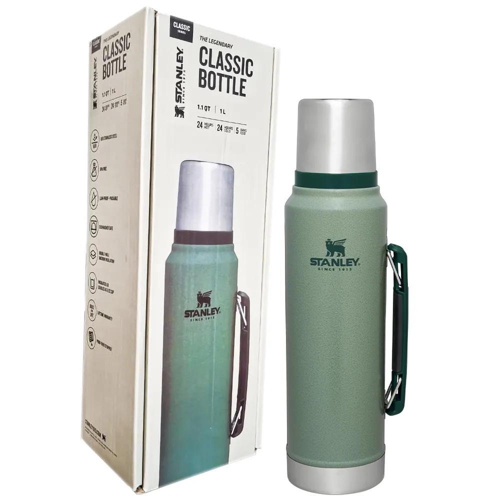 41ee1ad7ca7955ff840027973815415a3c43119bf4d1cc1d92b4ff6315e5491e.webp فلاسک استنلی سری کلاسیک مدل STANLEY Classic 1.1QT 1L سبز