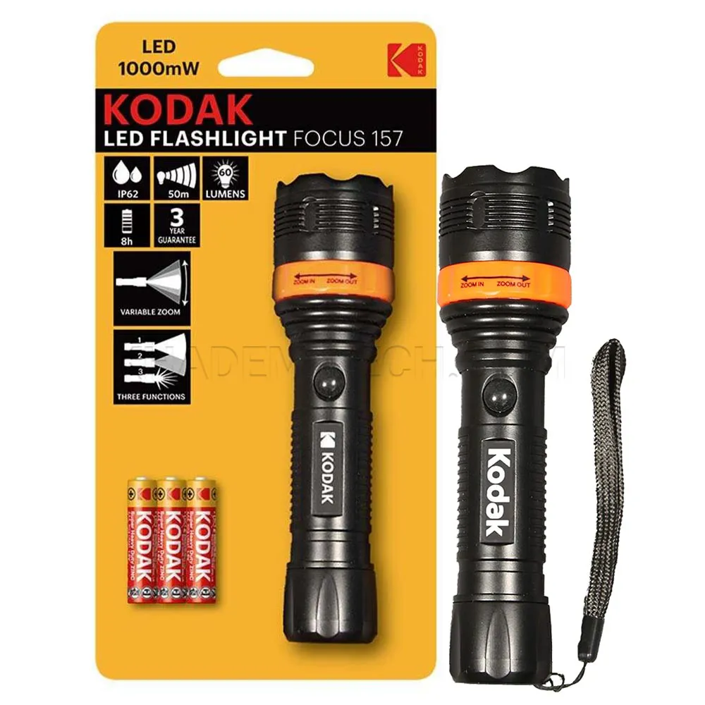 43e6ddea9812746669e2c60c4f1d850240d229ecec1d094cb5f133b223a38969.webp چراغ قوه کداک مدل KODAK LED FLASHLIGHT FOCUS 157