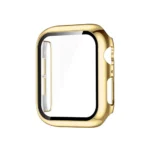 محافظ AppleWatch مشکی 44MM طلایی گلس دار