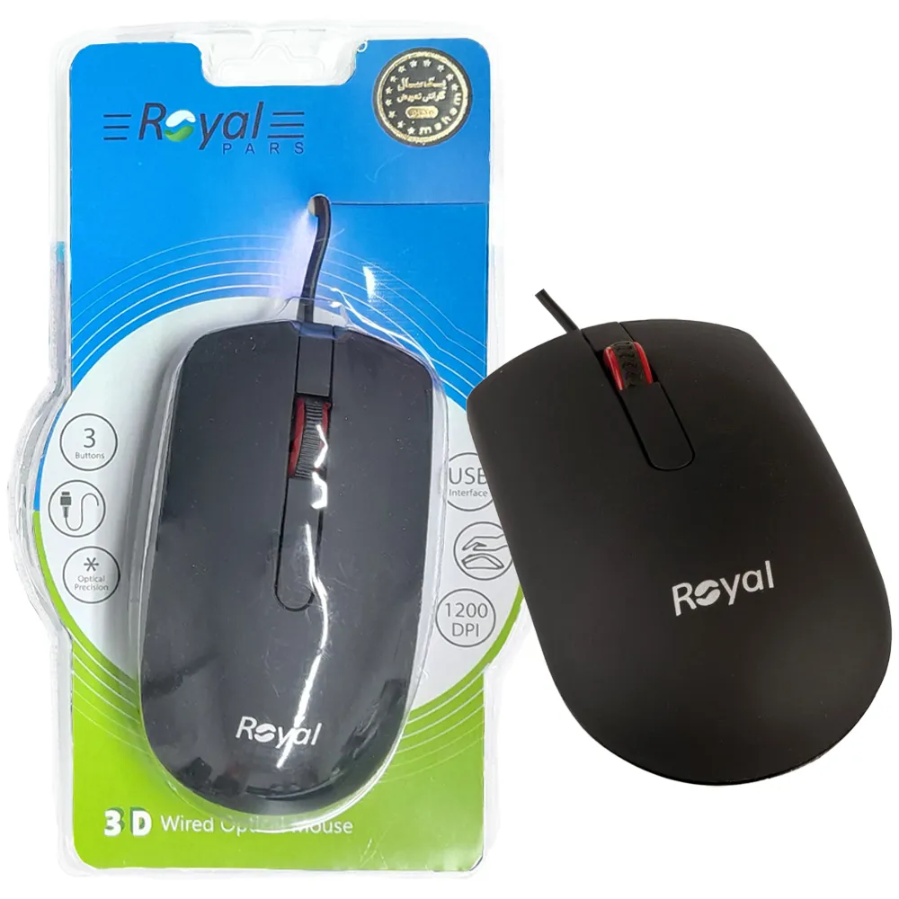 496b8f7a525f10cde3653ae0df7d0c23d0d5e0523e9159f9f0a402b683a1075b.webp ماوس سیم دار رویال R-M261 ROYAL