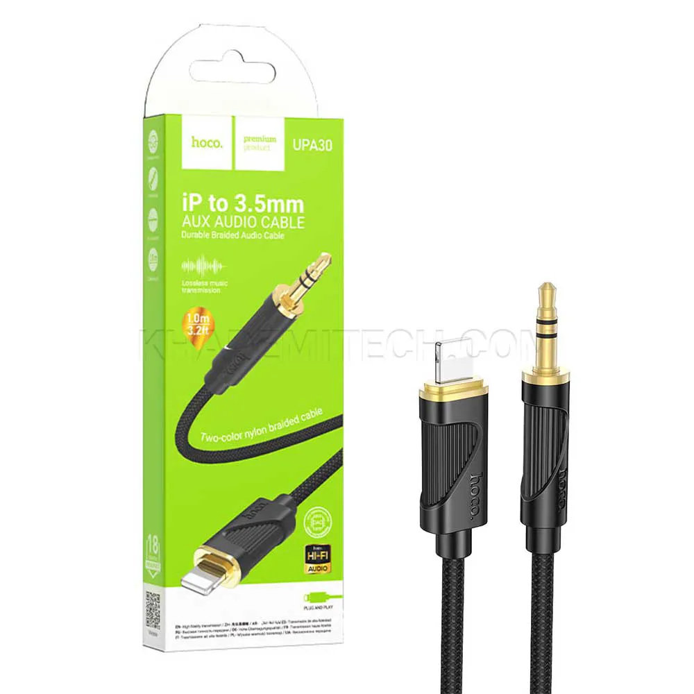 4a5350473aaad57a95896b9832094ca4a688109cb6636f5beb2f8c30ae55cd7b.webp کابل صدا هوکو مدل HOCO UPA30 AUX IPHONE