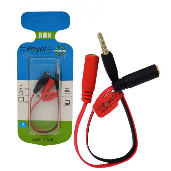 4bc03639463a21dbfe8d5cfa53aebcdf0f15c3adb59fdf3207aad11bfb7ba08a.webp 0تبدیل هدفون دوفیش ماده کابل ROYAL