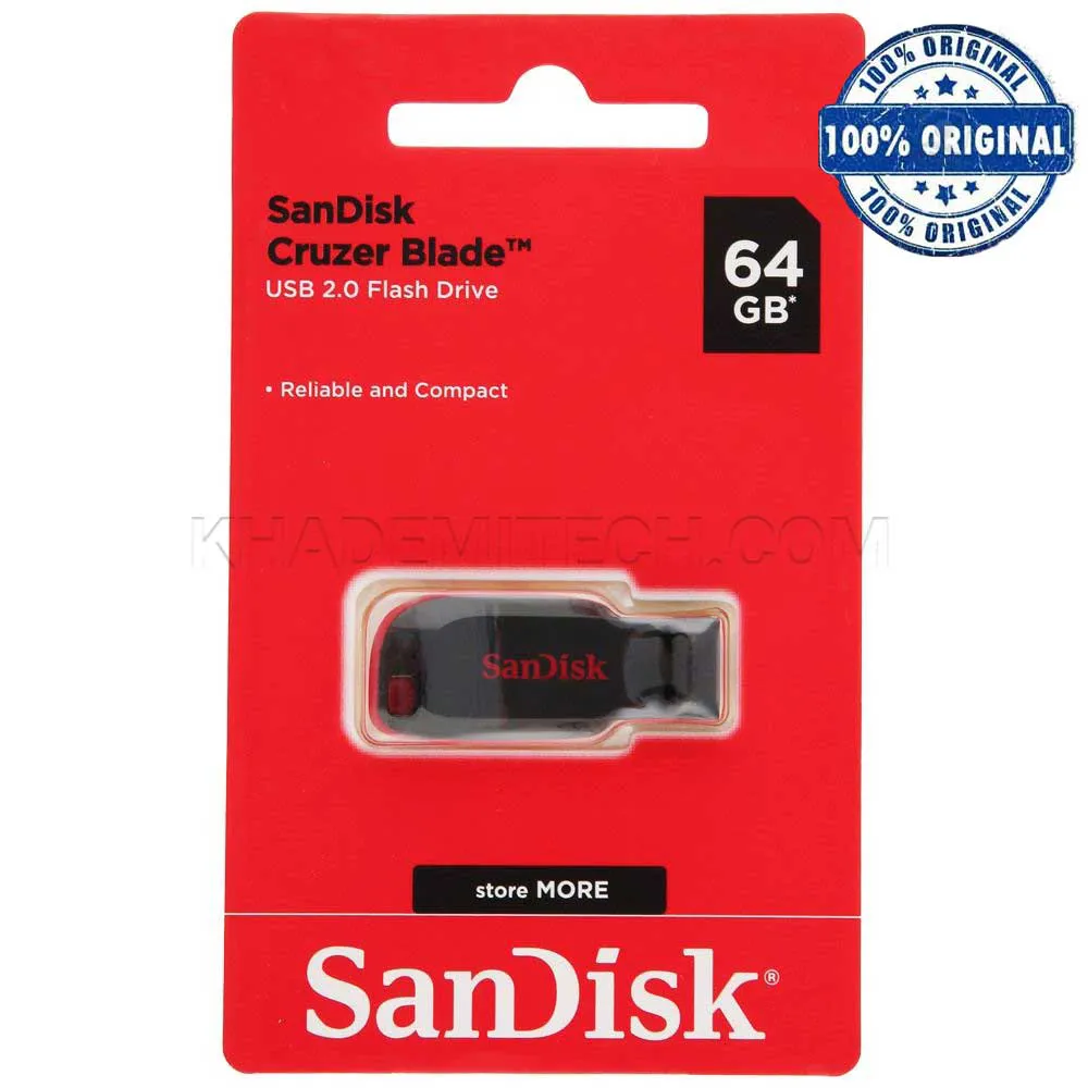 4edd9671280aa3556f6818bbbace6fd39922f9c503c02df5befca94693cd9663.webp فلش سندیسک مدل SANDISK BLADE 64G گارانتی آسان سرویس
