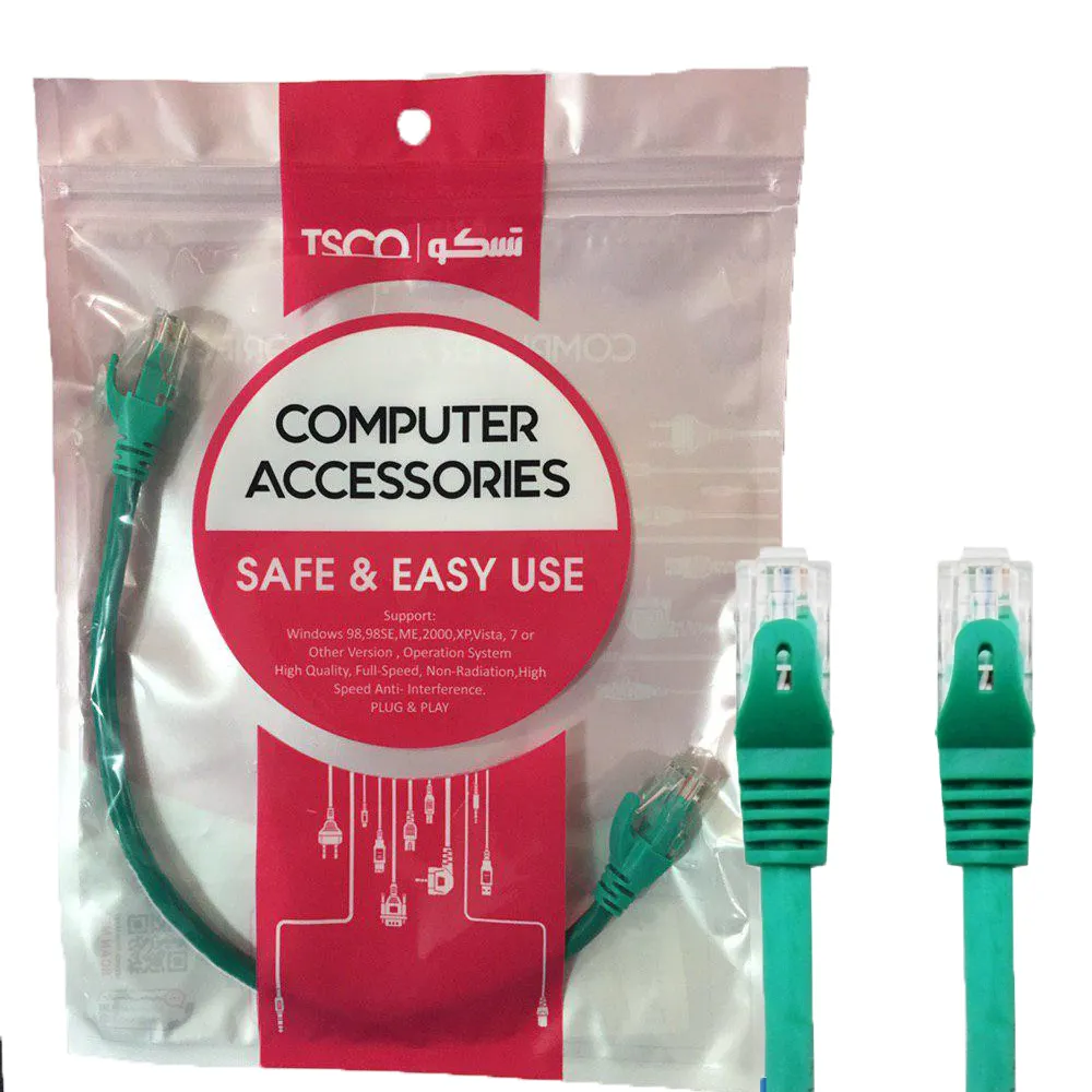 50a0136775b681d077c57dd5da0f2cf9eba39aa58e5f06c26d1479d7b379bd29.webp کابل پچکورد CAT6 تسکو 30CM پلاستیک