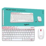 کیبورد و ماوس بی سیم لاجیتک مدل LOGITECH MK240 NANO سفید قرمز