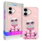 قاب اپل مدل Nimmy Cool Cute White rich beauty IPHONE 16 صورتی