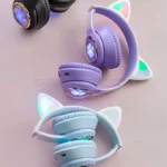 هدست بی سیم پرووان مدل PROONE PHB3585 فانتزی گربه ای بژ