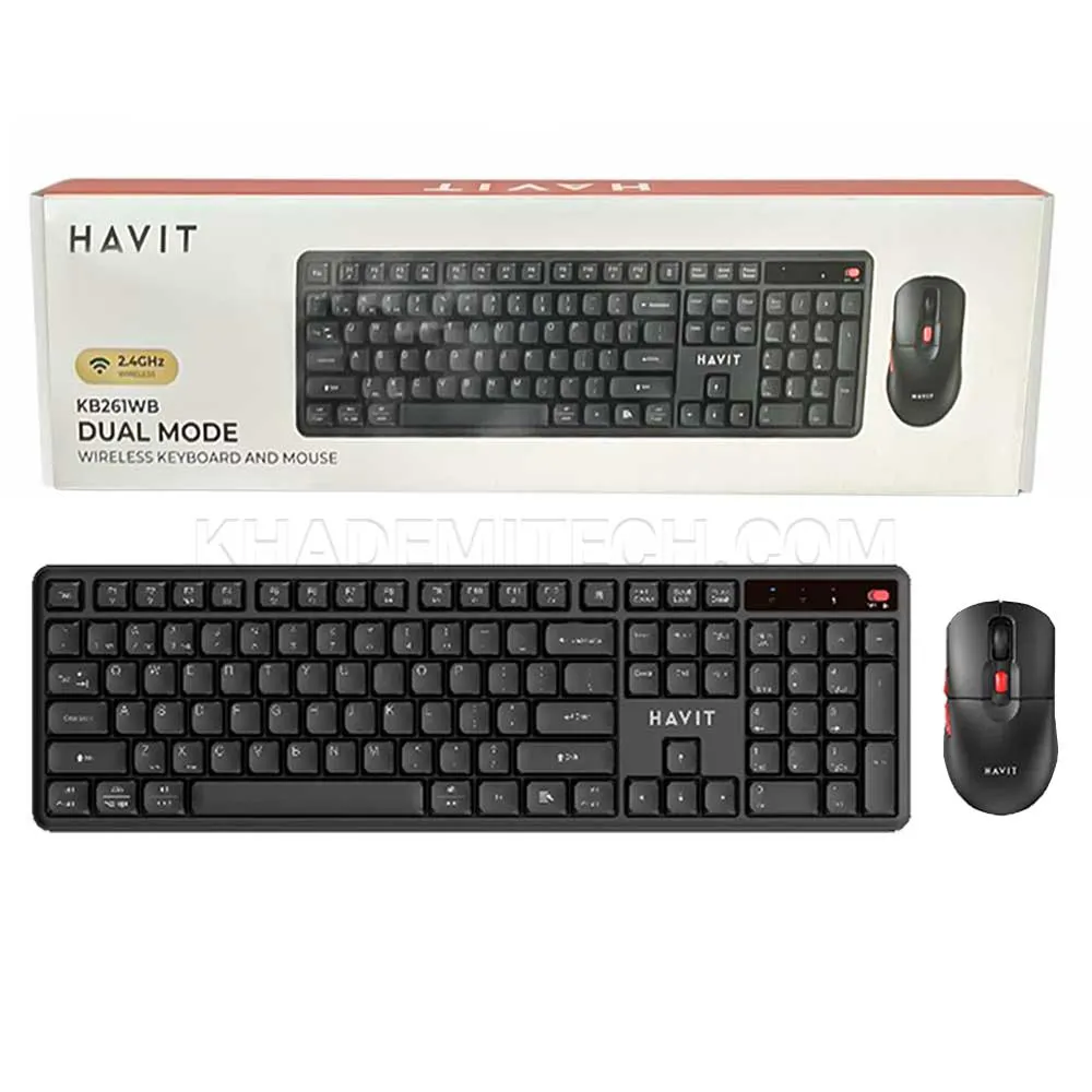 5b96aa398422226c389d094762dd5d4f5b0cede7bb2a37e91255a8b6d1e6d315.webp کیبورد و ماوس بی سیم هویت مدل HAVIT KB261WB مشکی