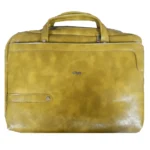 کیف لپ تاپ چرمی خردلی GUCCI