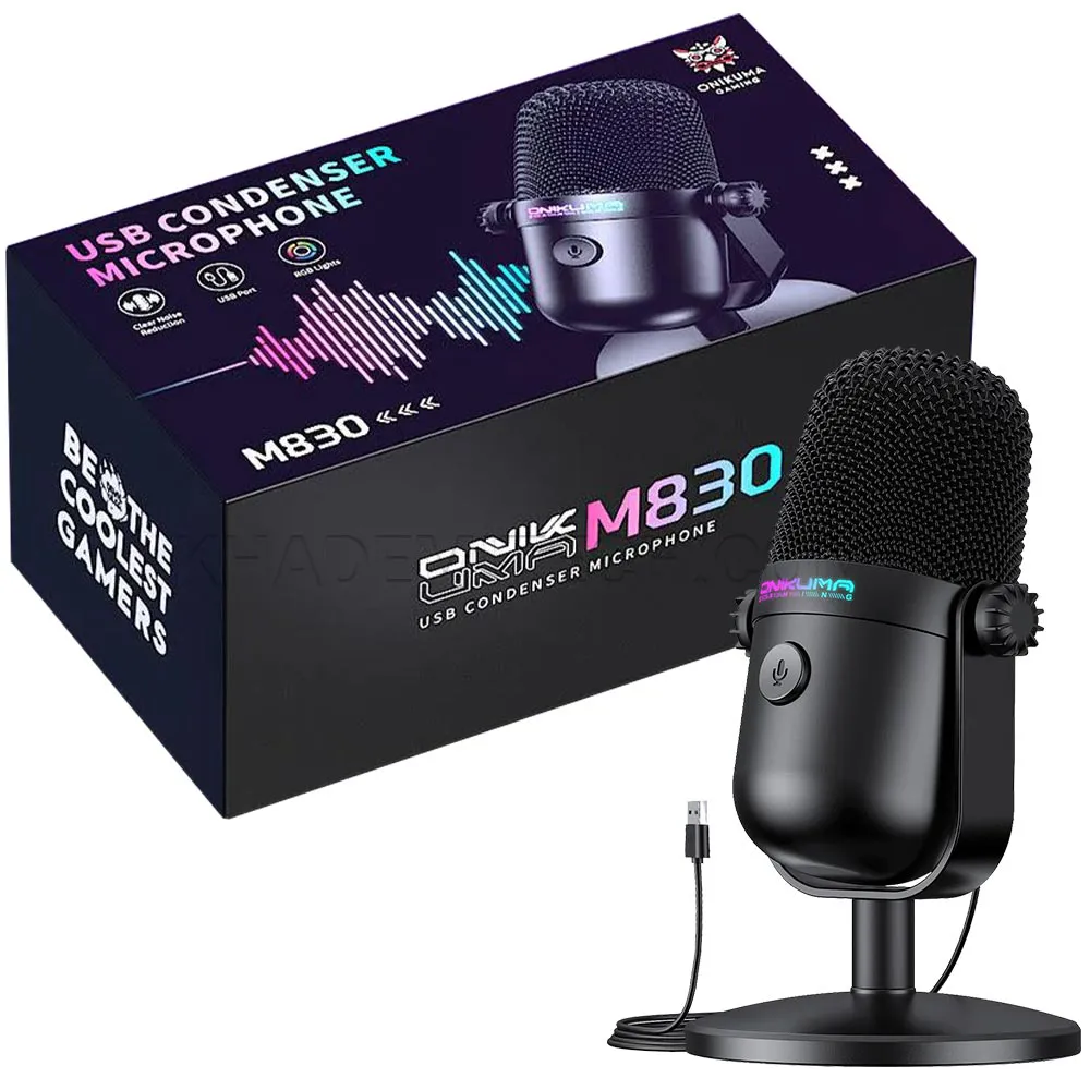 5c1e67364b4ba5da65e81b84411987719d054cce2b8cde74db0eef42ce412cb6.webp میکروفن سیم دار گیمینگ اونیکوما مدل ONIKUMA M830 مشکی