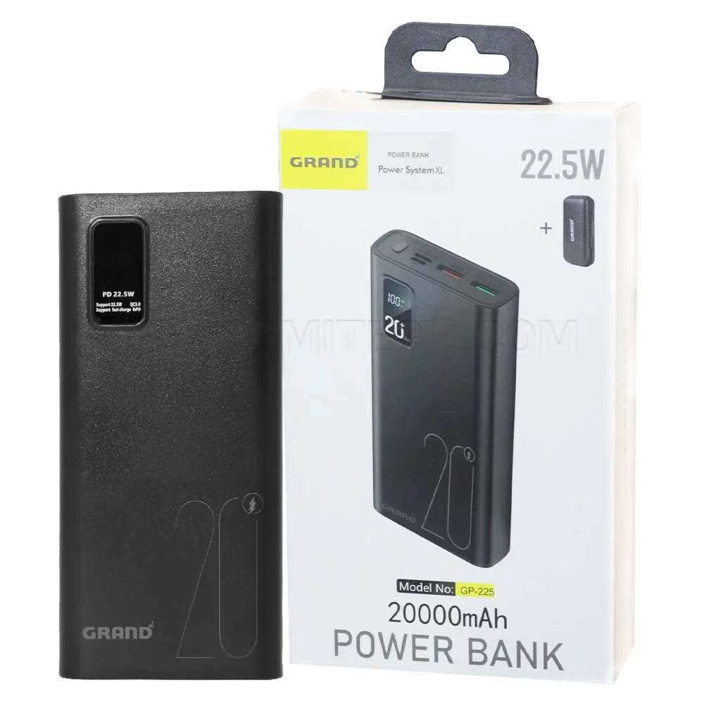 5fb5875d23b3d517634df21cc0c950bdff3ead67bf7e5828b6bf85aa3d200465.webp پاروبانک گرند مدل GRAND GP-225 PD 22W 20000mAh مشکی