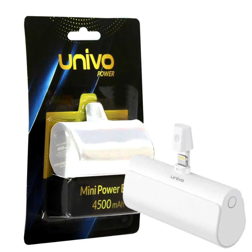 64626adc8320b238d5de0726c8e7db816f9cdc8d586446baef1a83b0a09ff9b7.webp پاوربانک و شارژر همراه یونیوو مدل UNIVO UN5000 IPHONE 4500mAh سفید