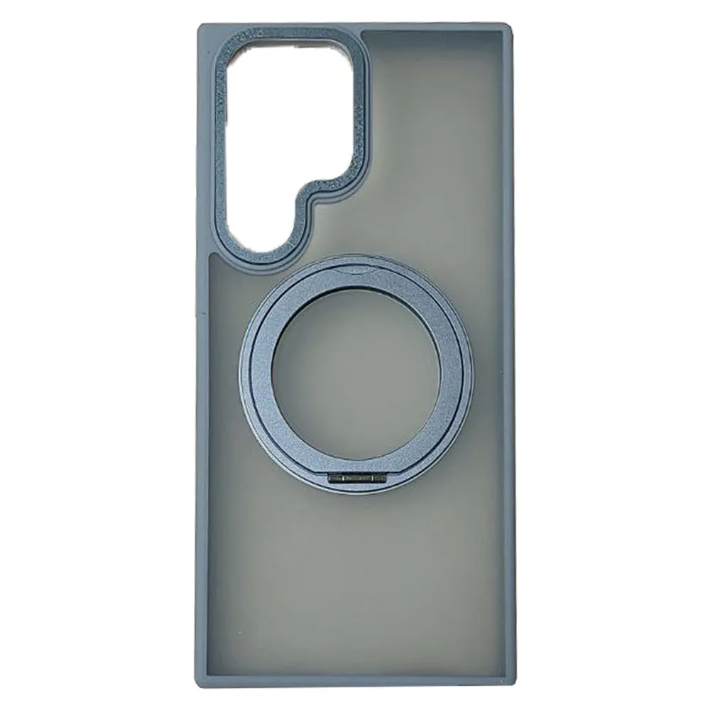 697e24e341e650cbcad856bf6f1c826f427972a6c80be0f1e23b1b5eaff42f84.webp قاب سامسونگ S23 ULTRA استند MAG SAFE طوسی Magic Mask