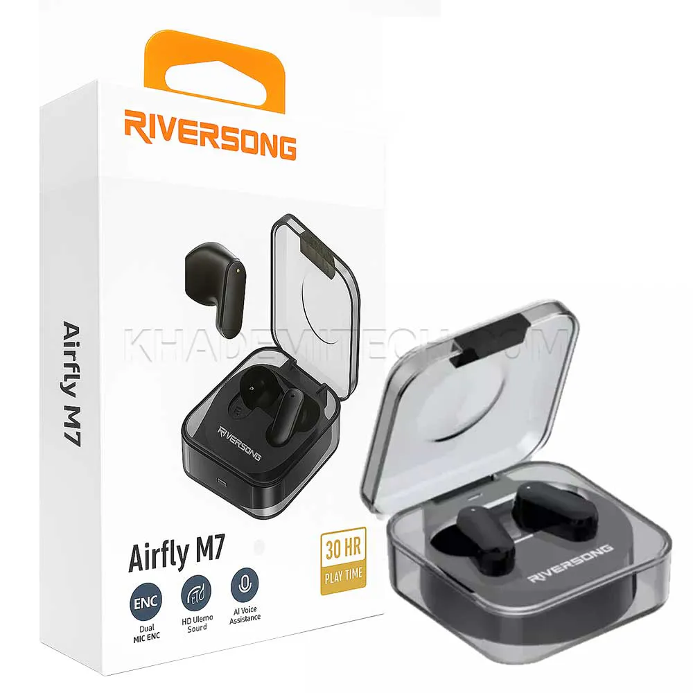 69e72437aebe136b60452fa20613b128800bc31b8a90db6cdb6843cd1385dc6d.webp ایرپاد ریورسانگ مدل RIVERSONG Airfly M7 EA251 مشکی